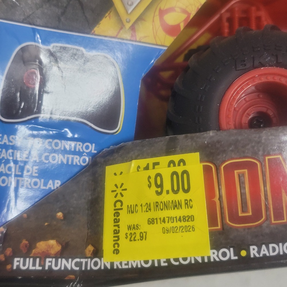 Monster Jam Marvel Iron Man RC Truck 1:24 Scale Remote Control Vehicle 6069959